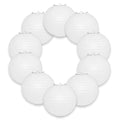 10-Pack 18 Inch White Parallel Ribbing Round Paper Lanterns - Luna Bazaar | Boho & Vintage Style Decor