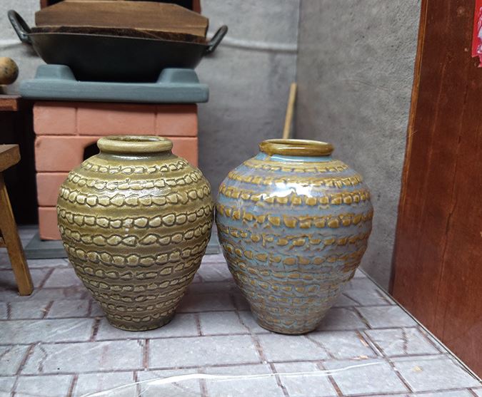 1:12 Dollhouse Miniature Large Ceramic Vase H45