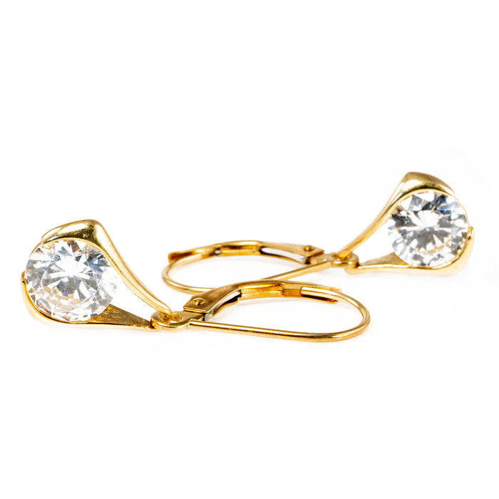14 k Gold & Cubic Zirconia Earrings