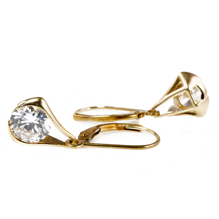 14 k Gold & Cubic Zirconia Earrings