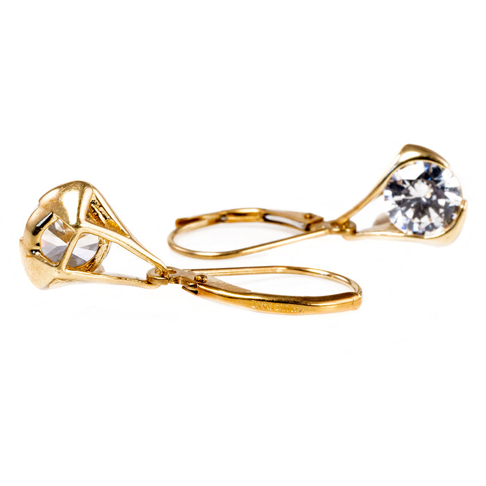 14 k Gold & Cubic Zirconia Earrings