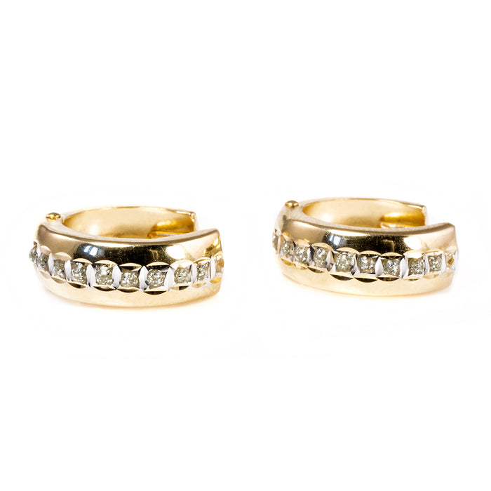 14 k Gold & Diamond Earrings