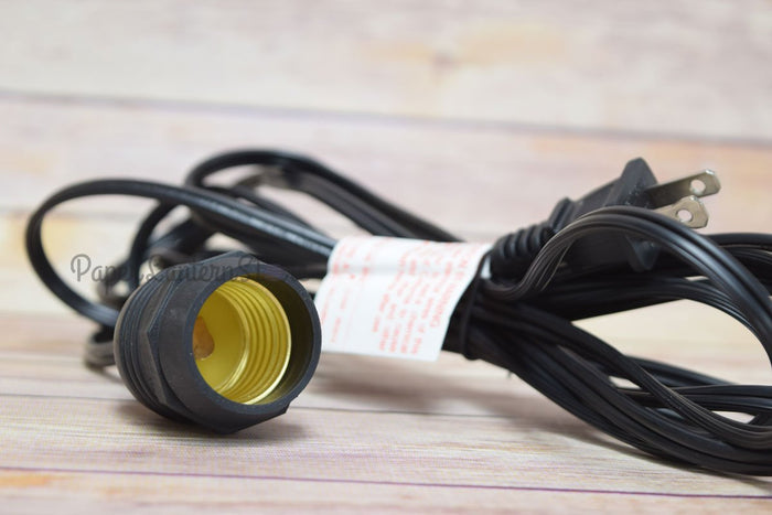 15FT Single Socket Black Weatherproof Outdoor Pendant Light Lamp Cord - Luna Bazaar | Boho & Vintage Style Decor