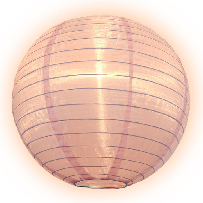 18 Inch Pink Shimmering Nylon Lantern, Even Ribbing, Durable, Hanging - LunaBazaar.com - Discover. Celebrate. Decorate.