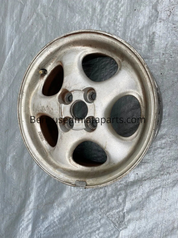 1999-2005 Mazda Mx-5 Miata OEM 5 Spoke Alloy Rim Wheel 14X6 Off Set 45 #2 99-05 — Mazda Miata OEM used part product photo
