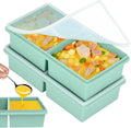 2 cup Silicone Freezer Trays with Lids, Silicone Soup Freezer Mold, 2 Pack