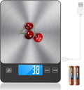 33lb Food Scale, NASA-Grade Digital Kitchen Scale, Precisely Measures Grams and Ounces for Baking and Cooking, Waterproof Tempered Glass & Stainless Steel Platform