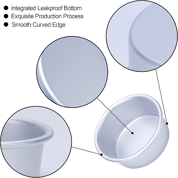 4 Inch Cake Pan Set of 8, Aluminum Mini Cake Pans w/ 100PCS Parchment Paper