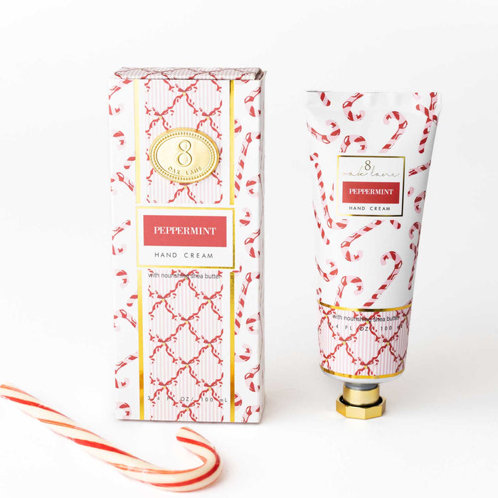 8 Oak | Peppermint Candy Cane Boxed Hand Cream, 100ml