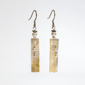 Abalone Stick Wire Wrap Earrings