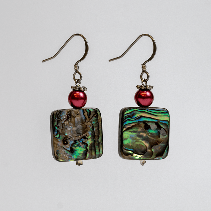 Abalone with Freshwater Pearl Earrings