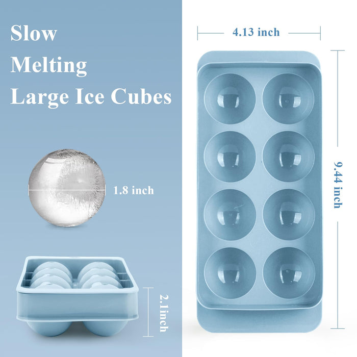 Aibirui 1.8" x 16 Ices,Round Ice Cube Mold,Round Ice Cube Trays for Freezer