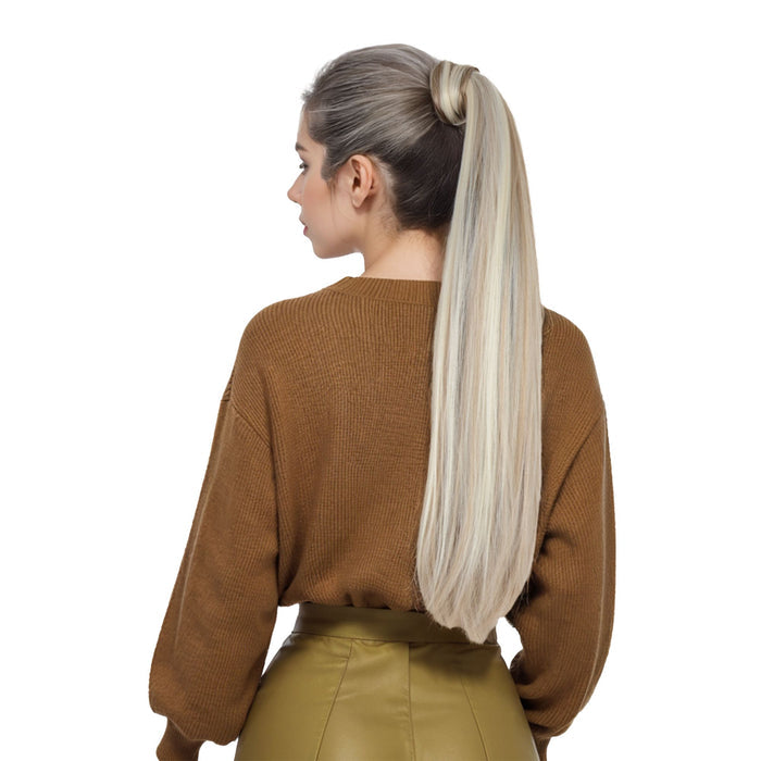 Alilang Straight Ponytail Extension - 24 Inch Long Straight Wrap Around Ponytail for Women Clip Ponytail Hair Extensions Synthetic