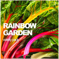 All-in-One Rainbow Garden Variety Pack with colorful vegetable and flower seeds from SeedsNow-SeedBanks, arranged in a clear container.
