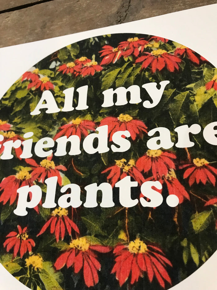 All My Friends Are Plants 8” by 8” Giclee Print by Kris Johnsen