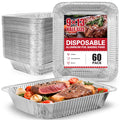 Aluminum Pans Half Size 9x13, 60 Pack, Disposable Foil Pans