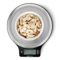Amazon Basics Digital Kitchen Scale with LCD Display, Tare Function, Multiple Units, Weighs up to 11 Pounds, Batteries Included, Black and Stainless Steel