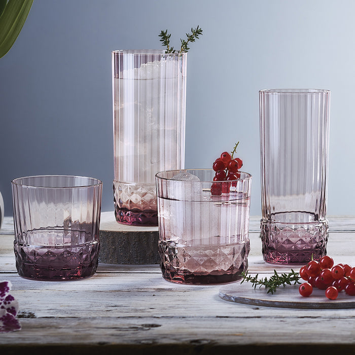 America 20s Bicchiere Cooler Bibita 49 cl Lilac Rose Set da 6 Pezzi