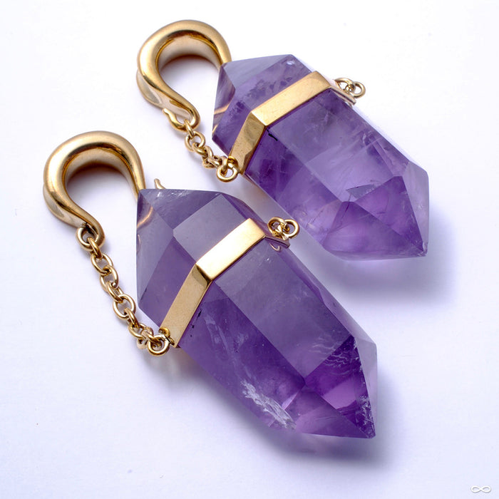 Amethyst Dangles with Brass Hooks from Diablo Organics