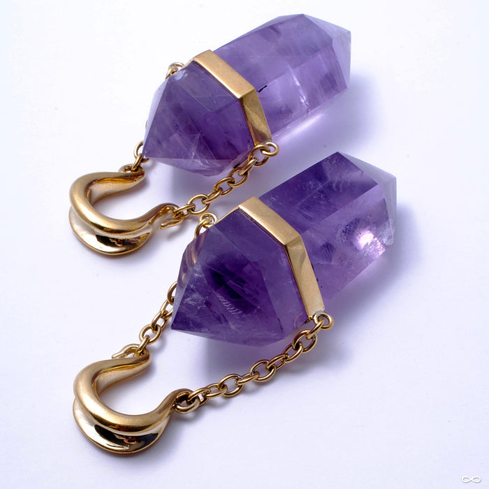 Amethyst Dangles with Brass Hooks from Diablo Organics