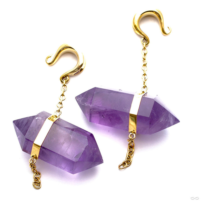 Amethyst Dangles with Brass Hooks from Diablo Organics