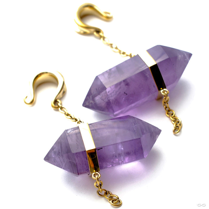 Amethyst Dangles with Brass Hooks from Diablo Organics