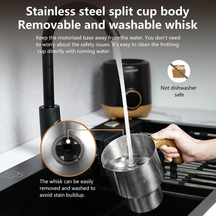 AMZCHEF 8-IN-1 Milk Frother and Steamer 550 Watts, 21 oz Split Stainless Steel Automatic Steamer, Milk's Warmer for Latte, Cappuccino, Hot and Cold Froth, Heated Milk, Hot Chocolate, Baby Food, Black