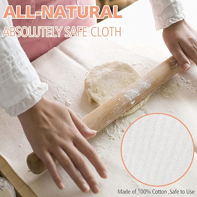 Anaeat Nonstick French Baguette Bread Pan with Thick Professional Proofing Cloth Dough Couche - Long Sourdough Bread Baking Pan Tray for Professional & Home Baker, Perforated Loaves Bake Mold Supplies