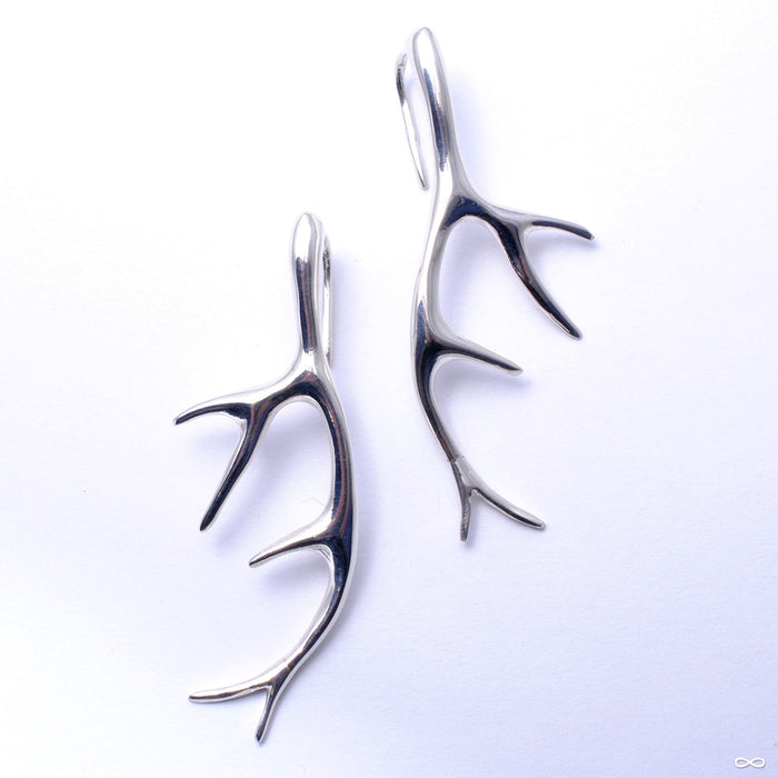 Antler Earrings from Tawapa in Silver