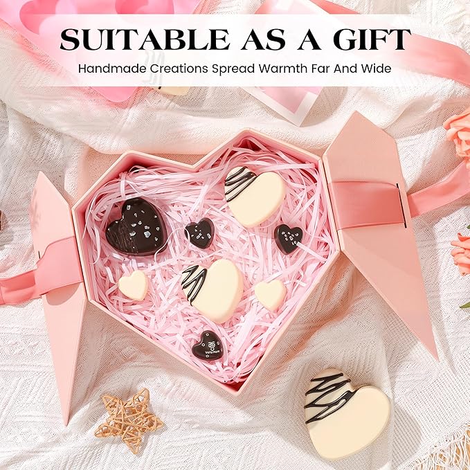AOTASO 1 Inch Mini Heart Shaped Silicone Molds for Chocolate, Candy, Gummy, Soap (Set of 2, Pink)