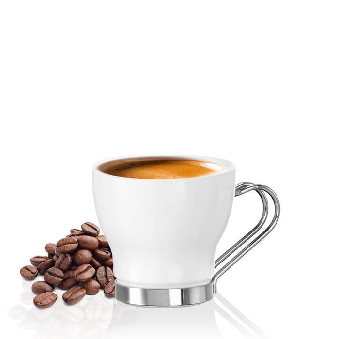 Aromateca White Oslo Tazza Caffé Espresso 10,9 cl Set 4 Pz In Vetro Opale Bianco