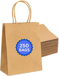 ASSUREPAK Kraft Paper Bags, 10" x 5" x 13", 90 GSM, 250 Count
