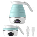 AUCOO Collapsible Travel Kettle, 700mL Small Electric Kettles for Boiling Water, 850W Portable Foldable Kettle with Digital Temperature, 110-220V Dual Voltage, BPA-Free Silicone for Tea & Coffee