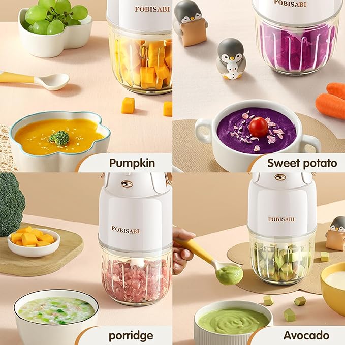 Baby Food Maker - Processor & Blender for Fresh Meals, Fruits, Veggies, Meat & Puree (White)