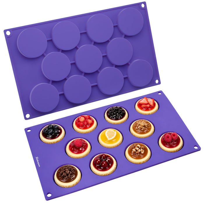Bakerpan Silicone Mini Round Baking Nonstick Molds 1.9" - Set of 2