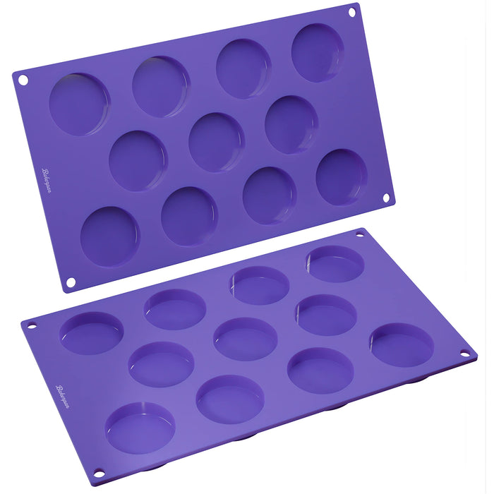 Bakerpan Silicone Mini Round Baking Nonstick Molds 1.9" - Set of 2