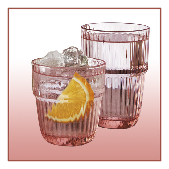 Barshine Bicchiere Long Drink Peach 38 cl In Vetro Set 6 Pz