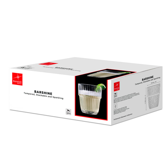 Barshine Bicchiere Rocks 30,5 cl Set 6 Pz Impilabile In Vetro Temperato