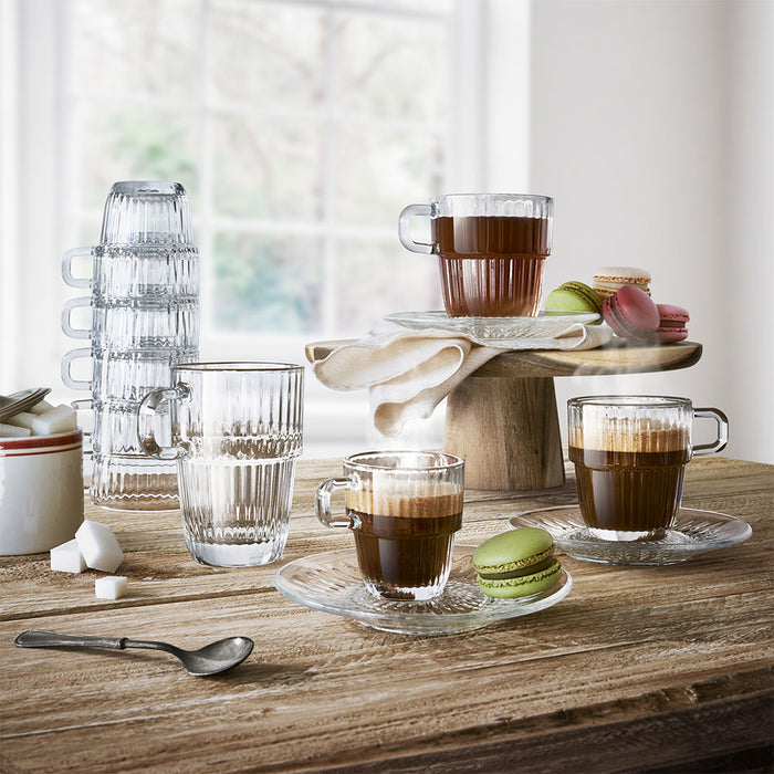 Barshine Espresso Piattino Tazzina Caffè 14 cm In Vetro Set 36 Pz