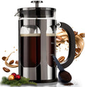 BAYKA French Press Coffee Maker, Easy to use,Large 304 Stainless Steel Coffee Press, Cold Brew Heat Resistant Thickened Borosilicate Coffee Pot for Camping Travel Gifts, 34 Ounce, Dark Pewter
