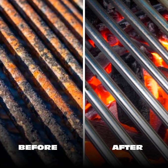 BBQ-AID All Angles BBQ Grill Brush for Outdoor Grill – Cleans All Angles, Large Wooden Handle, and Stainless Steel Bristles - BBQ Brush for Grill Cleaning – Grill Cleaner Brush Safe for BBQ and Grill