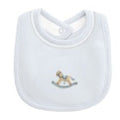 BCC Cute Rocking Horse Emb. Bib-Blue
