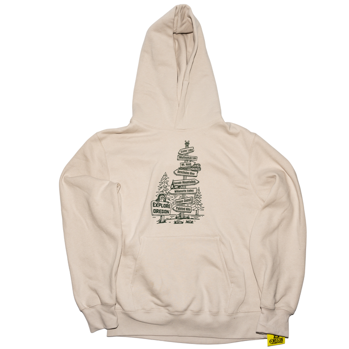 Be Oregon Bigfoot Signs Heavyweight Hoodie Sweatshirt