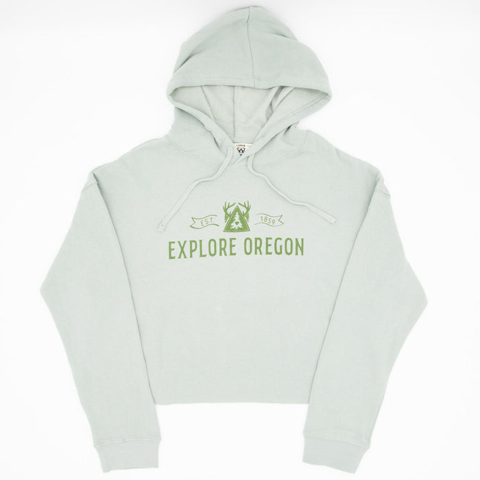 Be Oregon Explore Oregon Crop Hooded Sweatshirt