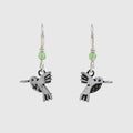 Beautiful Medusa Hummingbird Earrings front green