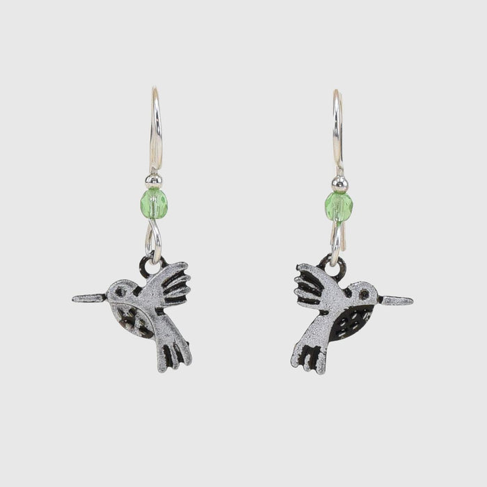 Beautiful Medusa Hummingbird Earrings front green