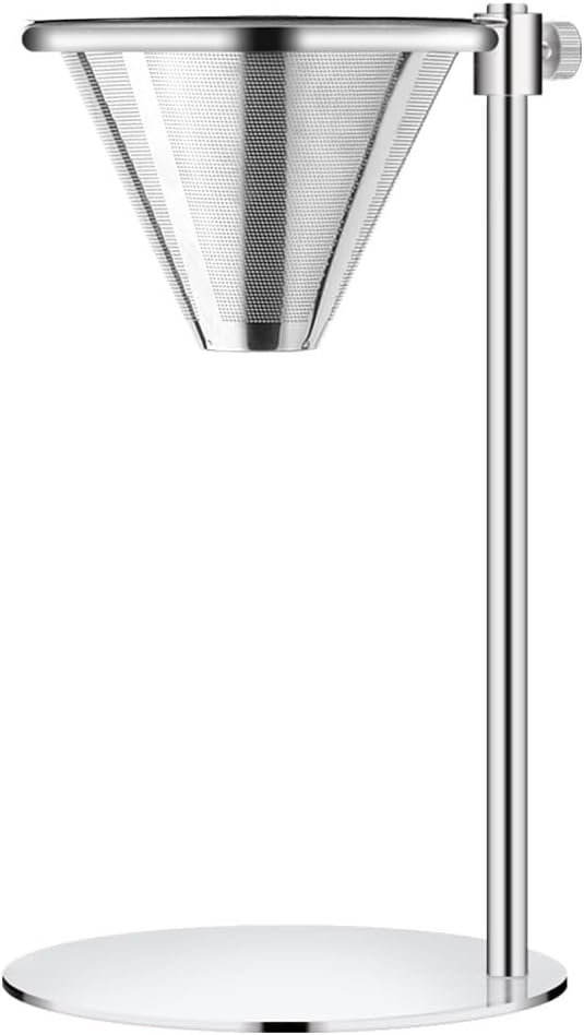 Bevansol Adjustable Stainless Steel Coffee Dripper Stand for Pour Over Brewing - Universal Height Control Holder for Cofee Maker with Double-layer Filter, easy for cleaning