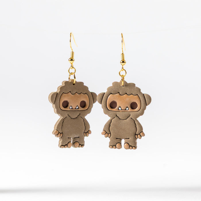 Bigfoot Polymer Clay Dangle Earrings