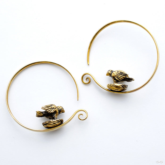 Bird on a Nest in Brass from Quetzalli