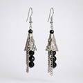 Black Onyx Silver Plated Earrings